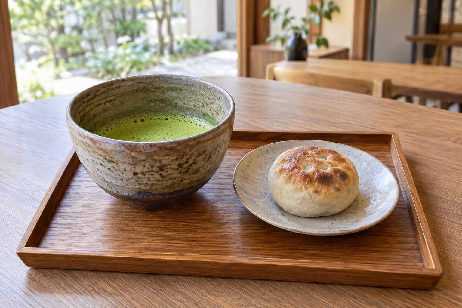 抹茶とおやきのセット（イメージ）